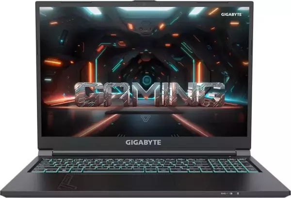 Ноутбук Gigabyte G6, 16", IPS, Intel Core i7 12650H, DDR5 16ГБ, SSD 512ГБ, NVIDIA GeForce RTX 4060 для ноутбуков 8ГБ, черный (kf-g3kz853sd)