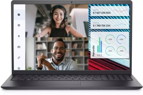 Ноутбук Dell Vostro 3520, 15.6", VA, Intel Core i5 1235U, DDR4 16ГБ, SSD 256ГБ, Intel UHD Graphics, черный (3520-5620)