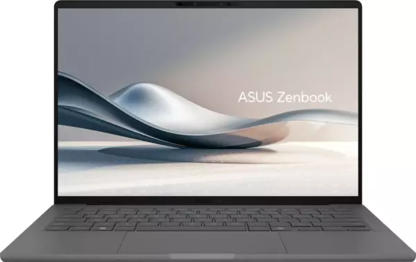 Ноутбук Asus Zenbook UX3407RA-QD038W, 14", OLED, Qualcomm Snapdragon X Elite X1E-78-100, LPDDR5x 32ГБ, SSD 1024ГБ, Qualcomm Adreno, серый (90nb16g2-m00360)