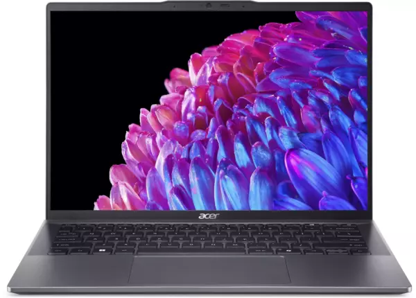 Ноутбук Acer Swift Go SFG14-63-R7T4, 14", OLED, AMD Ryzen 9 8945HS, LPDDR5x 32ГБ, SSD 1024ГБ, AMD Radeon 780M, металлический (nx.ktscd.001)